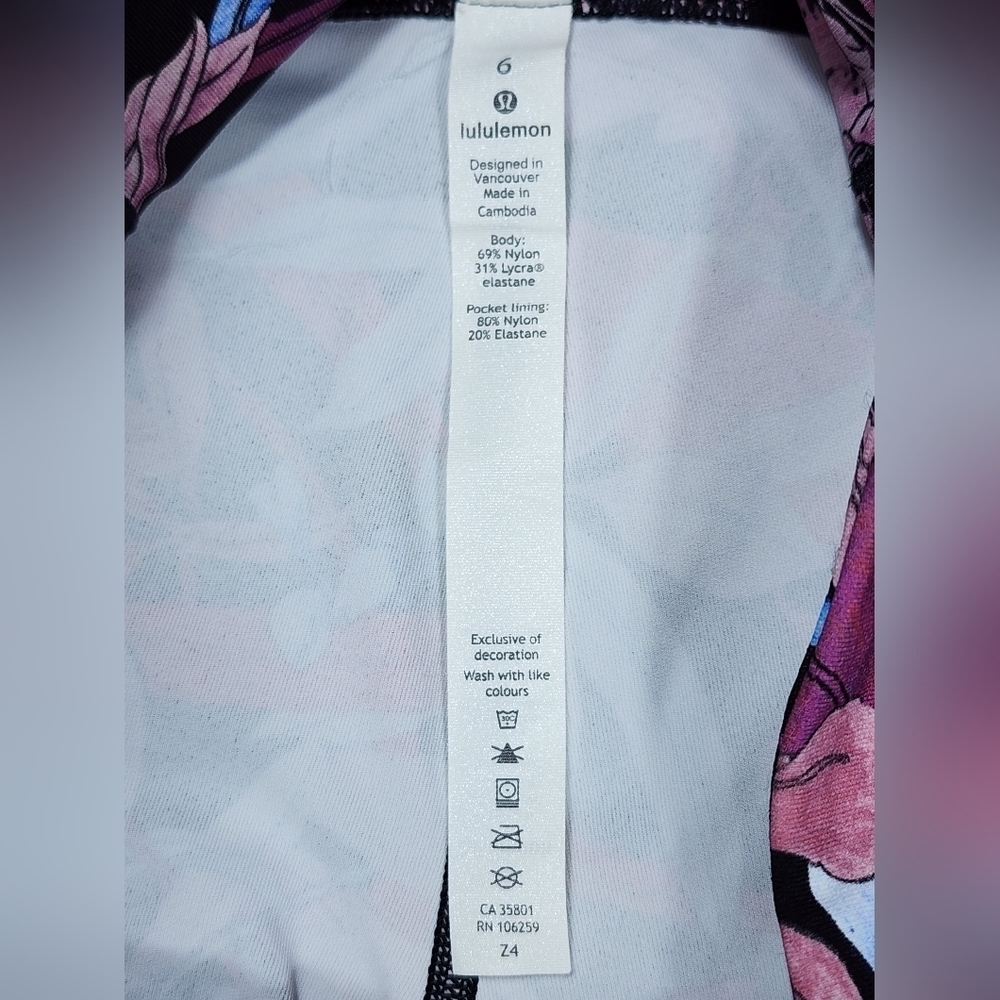 Lululemon Speed Up Crop 21" Lush Lillies Multi Size 6 - Picture 10 of 10